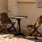Contemporary Retro Solid Wood Plywood & Iron Round Square Coffee Table And Chair Set