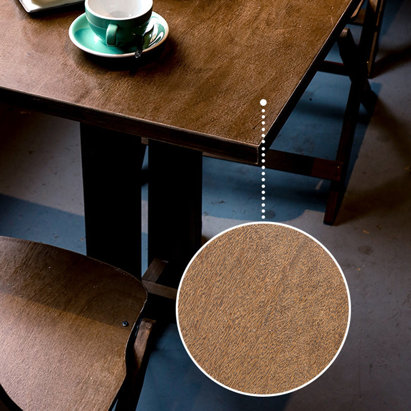 Contemporary Retro Solid Wood Plywood & Iron Round Square Coffee Table And Chair Set
