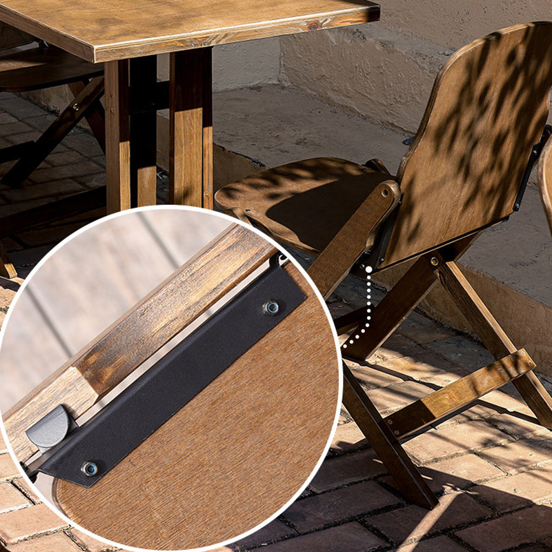 Contemporary Retro Solid Wood Plywood & Iron Round Square Coffee Table And Chair Set