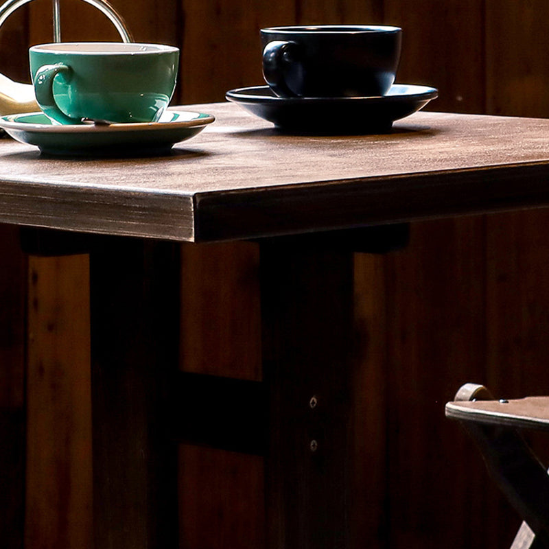 Contemporary Retro Solid Wood Plywood & Iron Round Square Coffee Table And Chair Set
