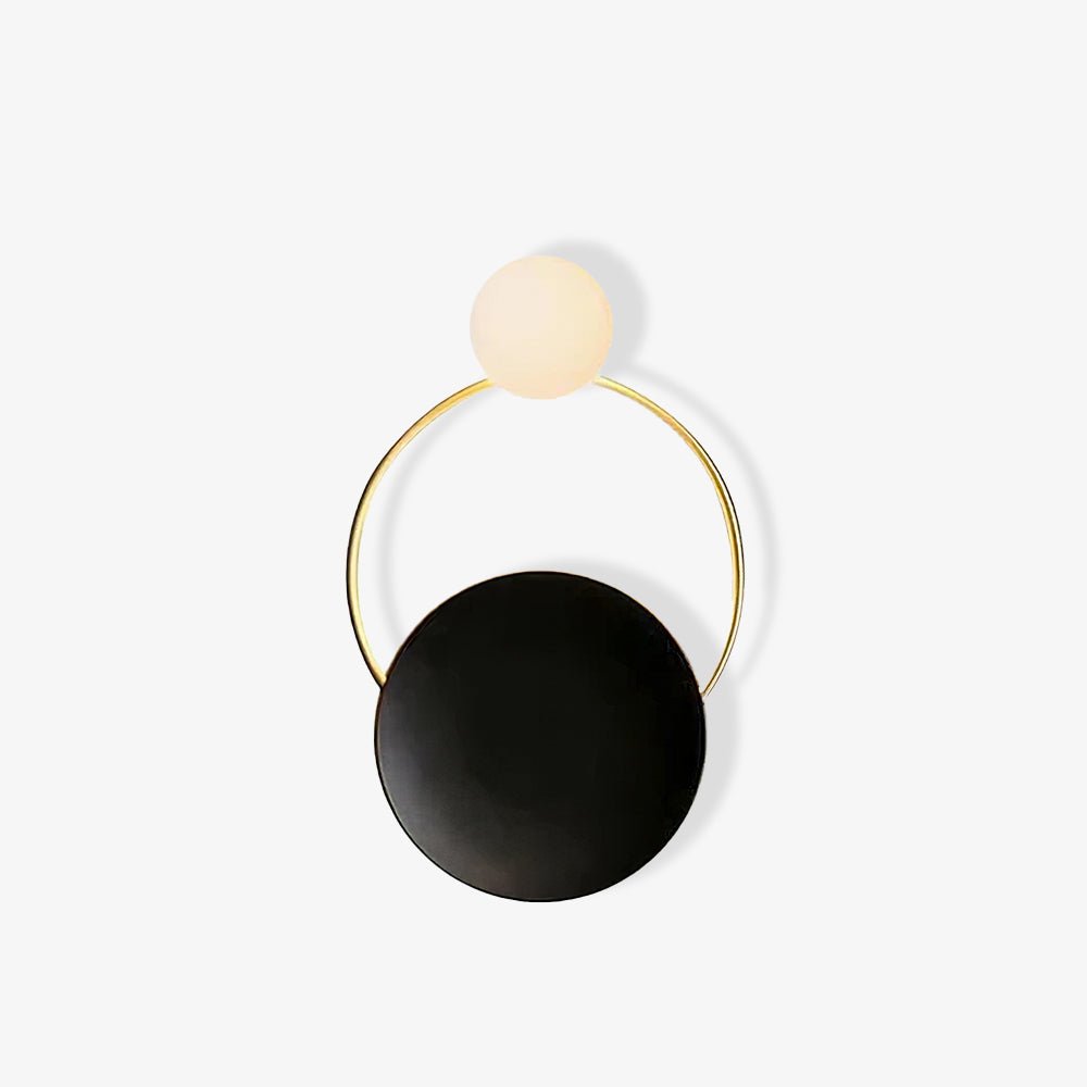 Schwarze Wandleuchte mit kreisförmigen Ringen