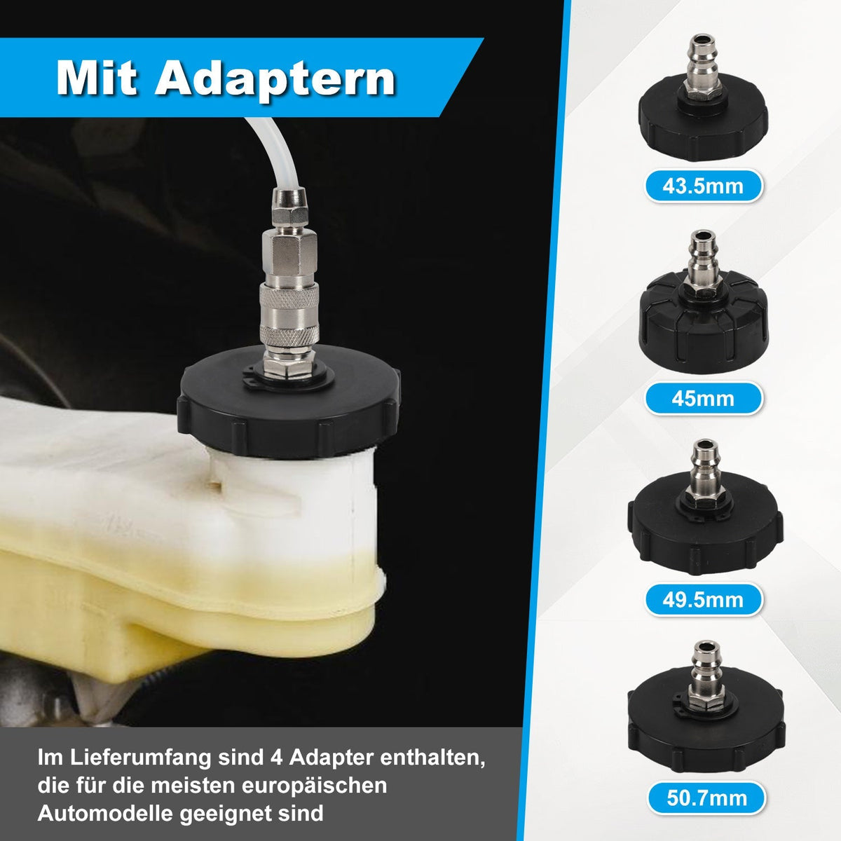 3L Bremsflüssigkeits-Entlüftungsgerät mit 1L Auffangbehälter