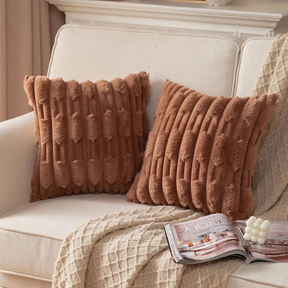 Calm Weave Plush Cushion Cover
