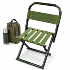 Portable Folding Camp Stool with Backrest