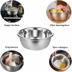 3-in-1 Rührschüssel-Set aus Edelstahl mit Reibe und Sieb