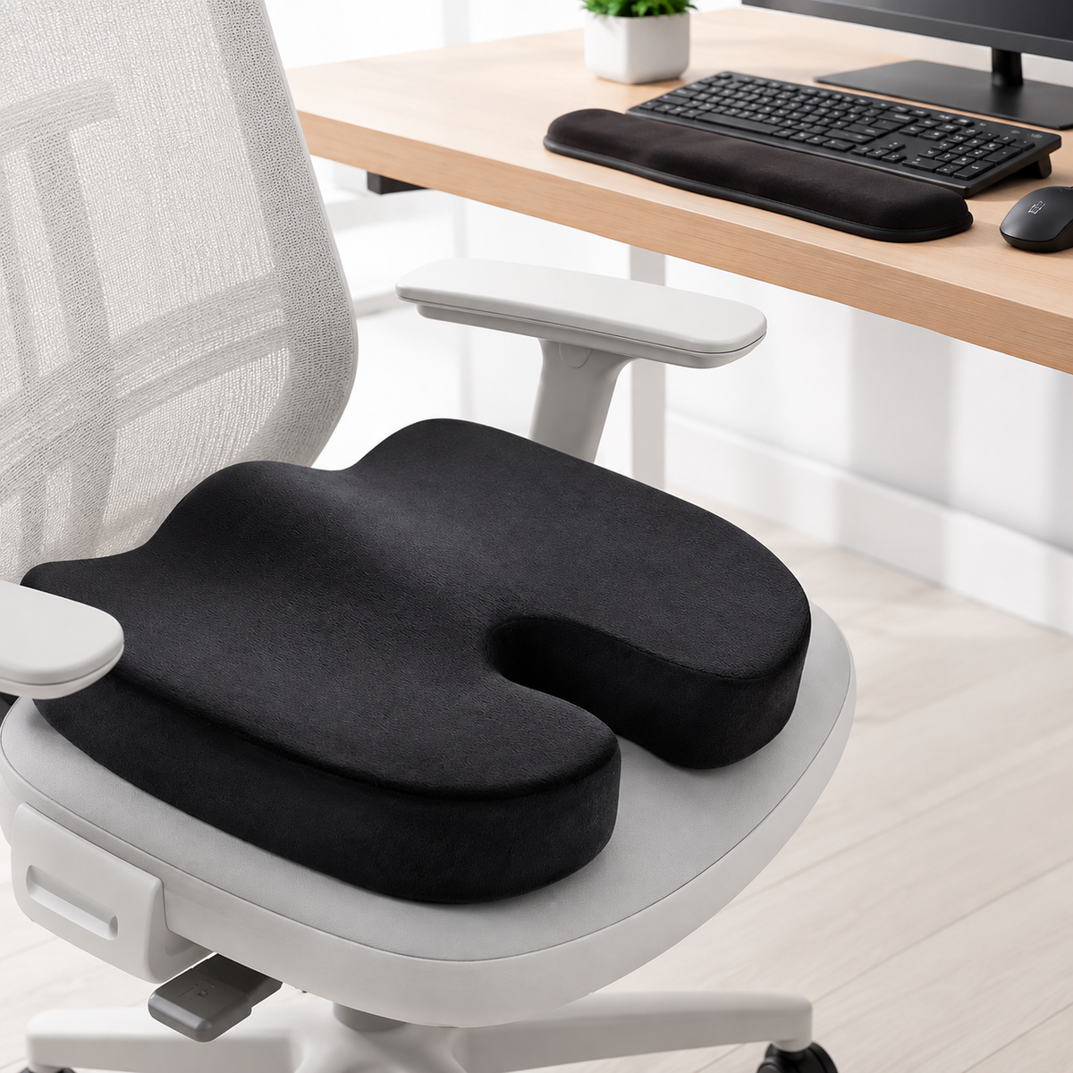 Ergonomic Memory Foam Coccyx Support Seat Cushion