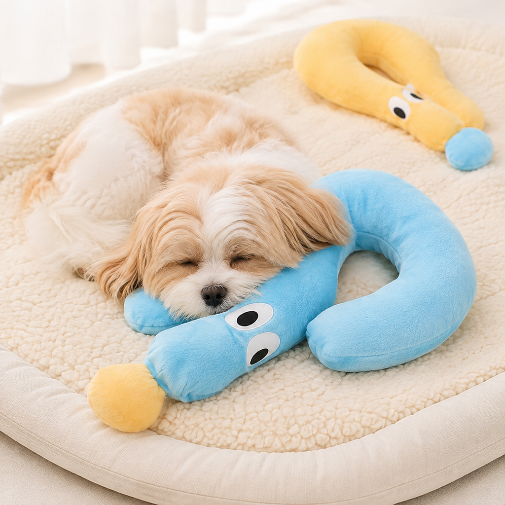 Plush Ergonomic Question-Mark Travel Neck Pillow