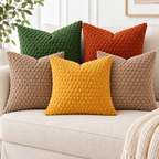 Plush Textured Throw Pillow Cover