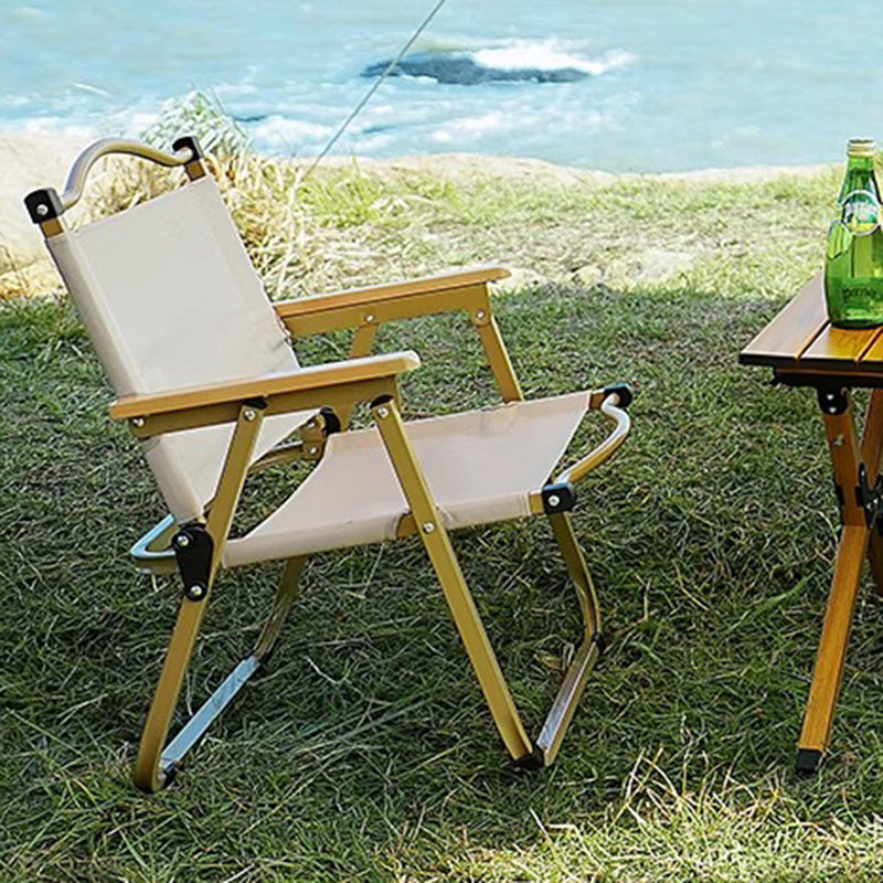 Klappbarer Campingstuhl aus Buchenholz und Oxford-Gewebe