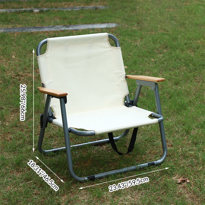 Moderner minimalistischer Campingstuhl mit Rückenlehne und Armlehnen aus Oxford-Gewebe