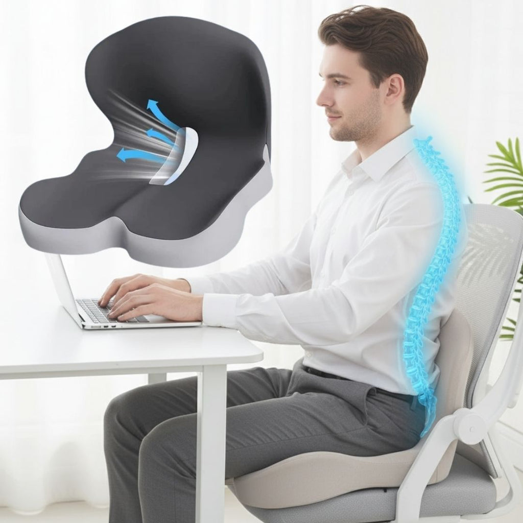 All-in-One Orthopedic Memory Foam Seat and Back Cushion