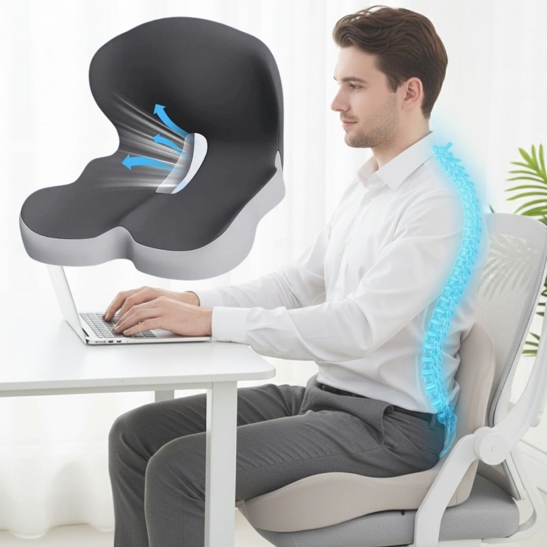All-in-One Orthopedic Memory Foam Seat and Back Cushion