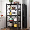 5-Tier Foldable Metallic Kitchen Rack