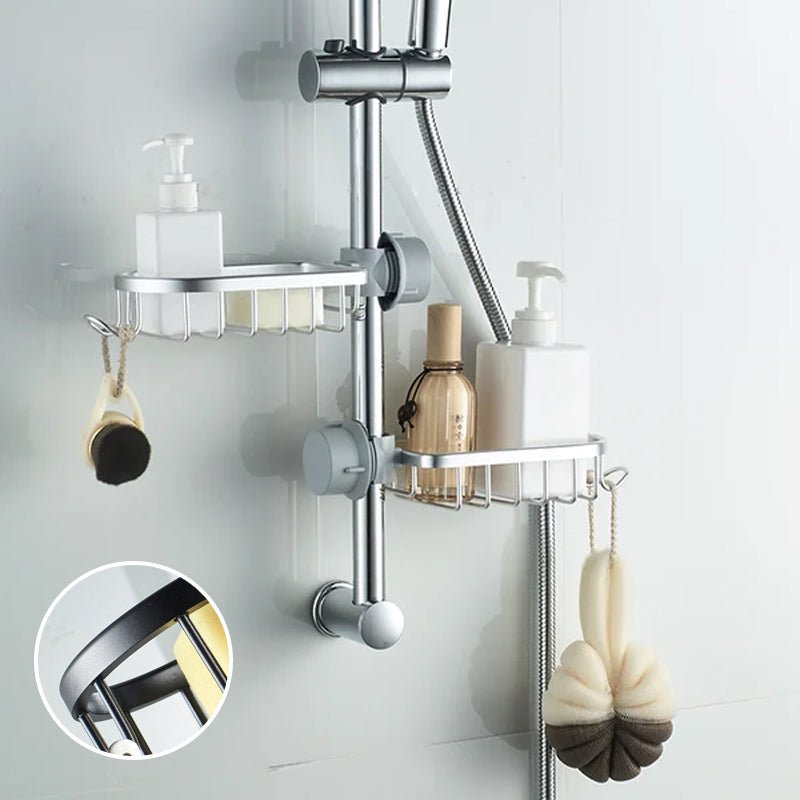 Shower Holder for Shampoo & Soap – Stainless Aluminium – No Drilling