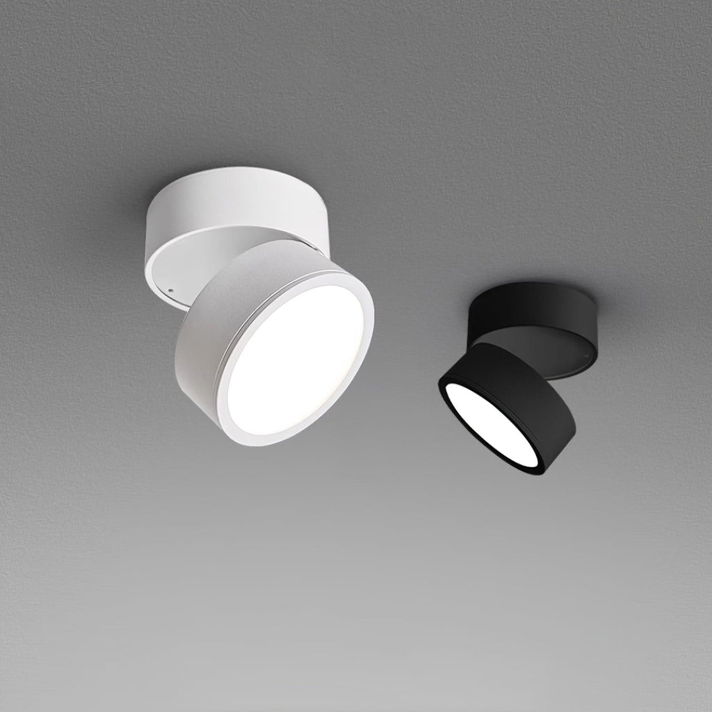Aluminium-Deckenleuchte 10 cm verstellbar, Schwarz/Weiß, 7W LED Warmweiß
