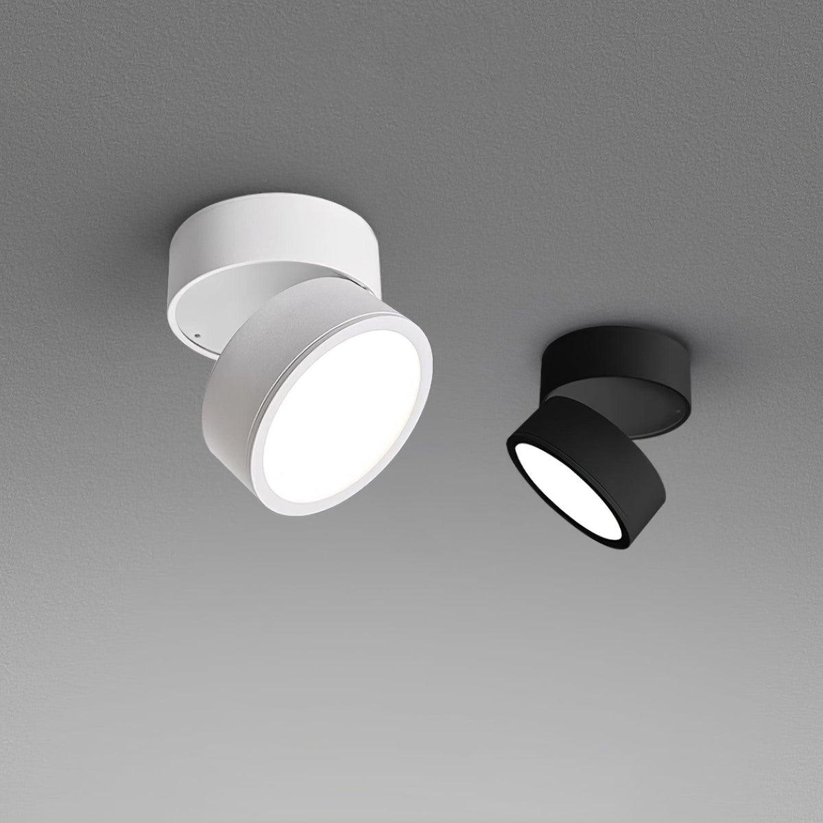 Aluminium-Deckenleuchte 10 cm verstellbar, Schwarz/Weiß, 7W LED Warmweiß
