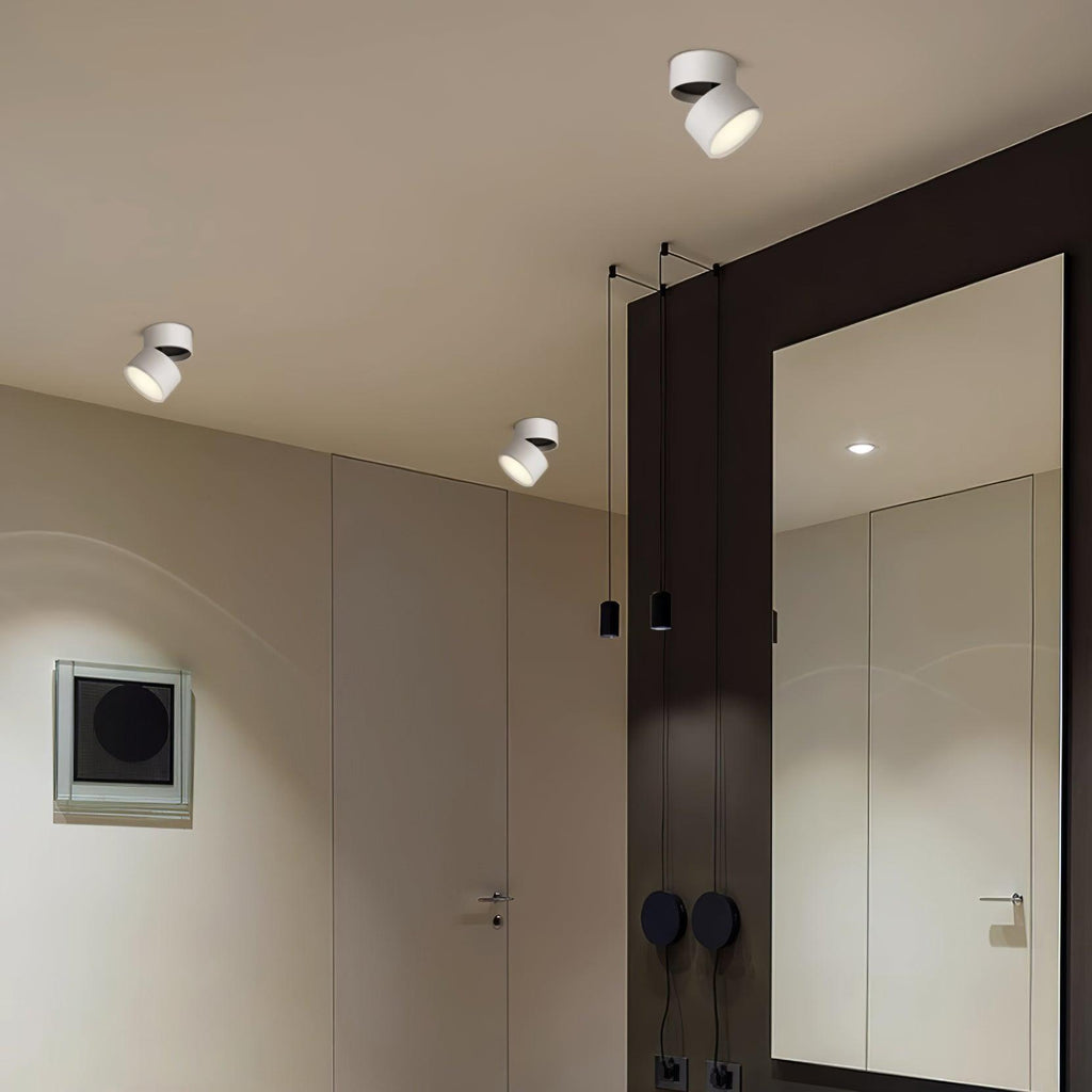Aluminium-Deckenleuchte 10 cm verstellbar, Schwarz/Weiß, 7W LED Warmweiß
