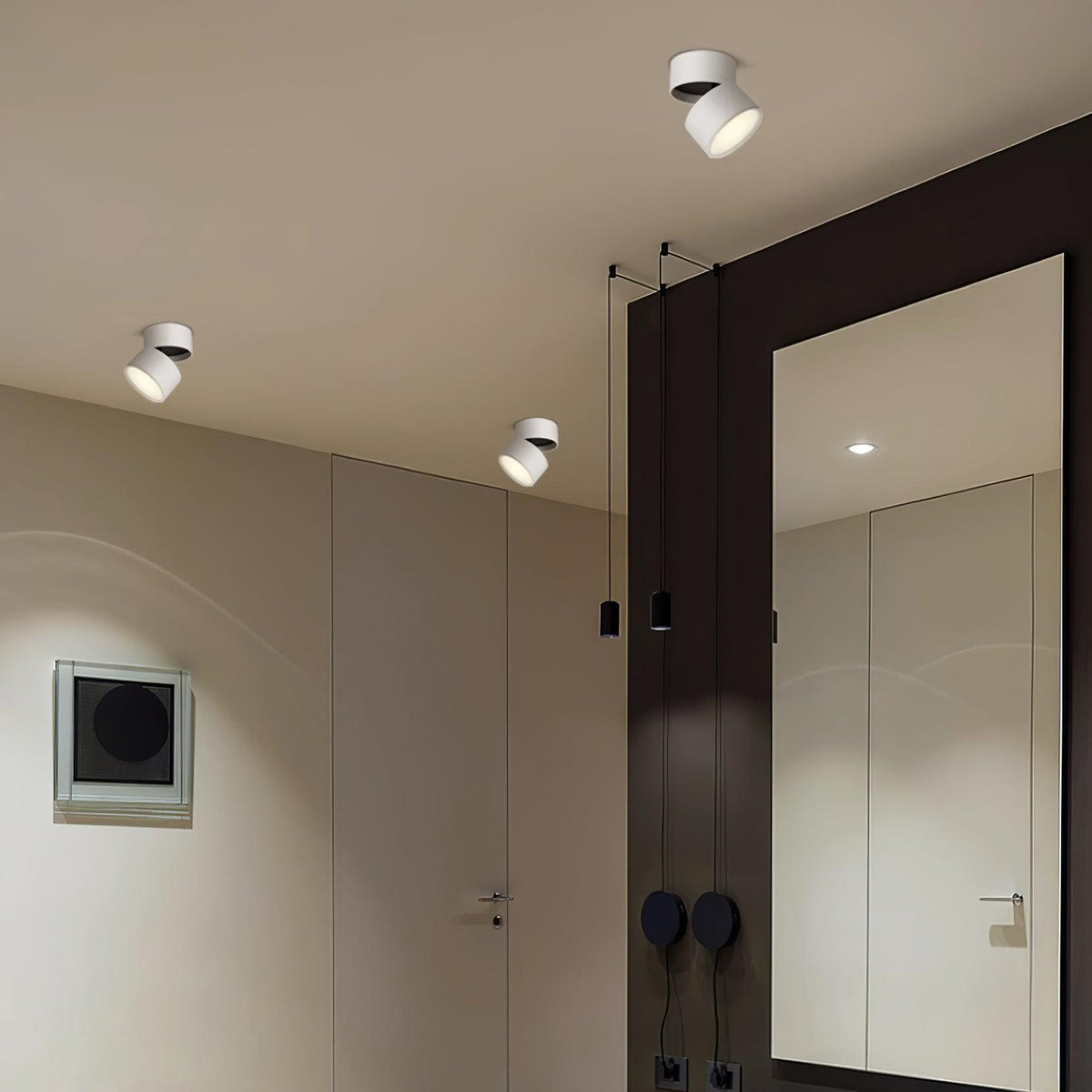 Aluminium-Deckenleuchte 10 cm verstellbar, Schwarz/Weiß, 7W LED Warmweiß