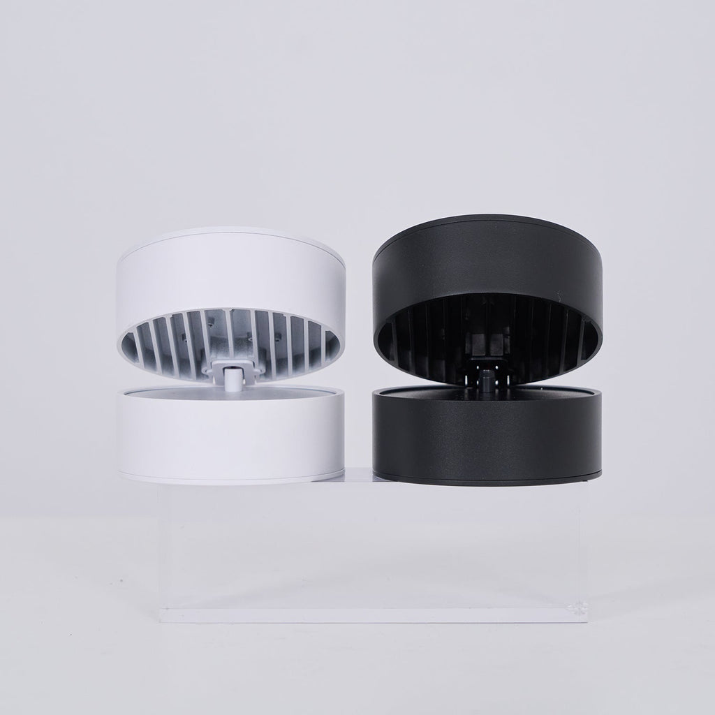 Aluminium-Deckenleuchte 10 cm verstellbar, Schwarz/Weiß, 7W LED Warmweiß