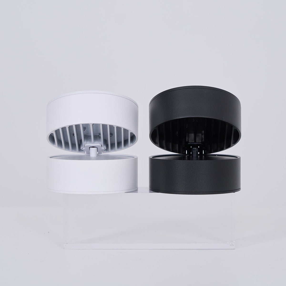 Aluminium-Deckenleuchte 10 cm verstellbar, Schwarz/Weiß, 7W LED Warmweiß