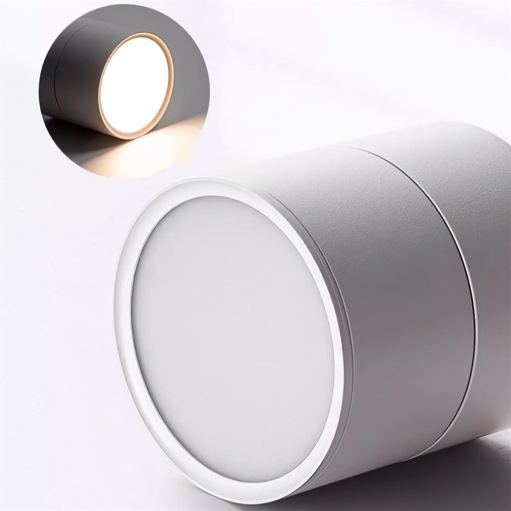Aluminium-Deckenleuchte 10 cm verstellbar, Schwarz/Weiß, 7W LED Warmweiß