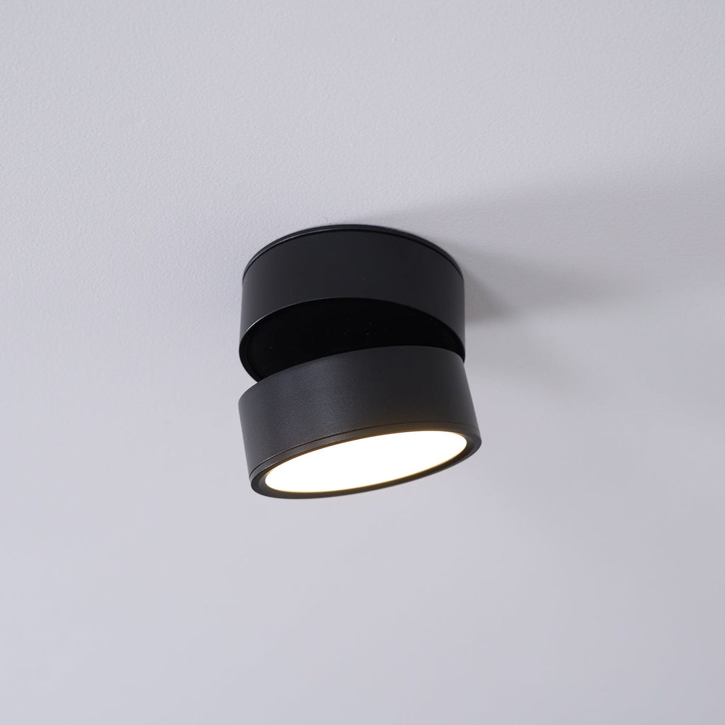 Aluminium-Deckenleuchte 10 cm verstellbar, Schwarz/Weiß, 7W LED Warmweiß