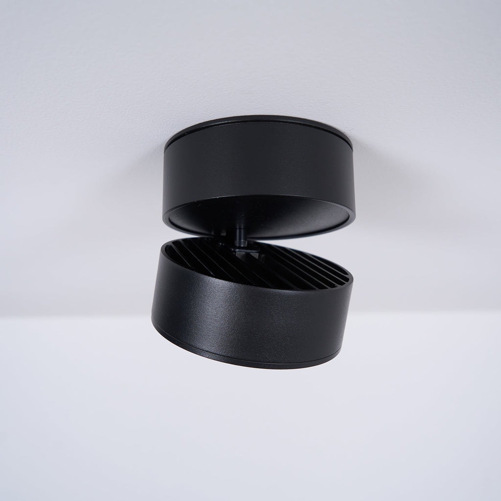 Aluminium-Deckenleuchte 10 cm verstellbar, Schwarz/Weiß, 7W LED Warmweiß
