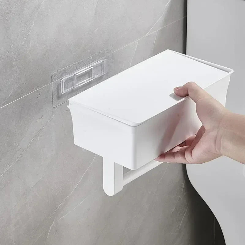 Wandmontierter Toilettenpapierhalter mit Ablage – Montage ohne Bohren