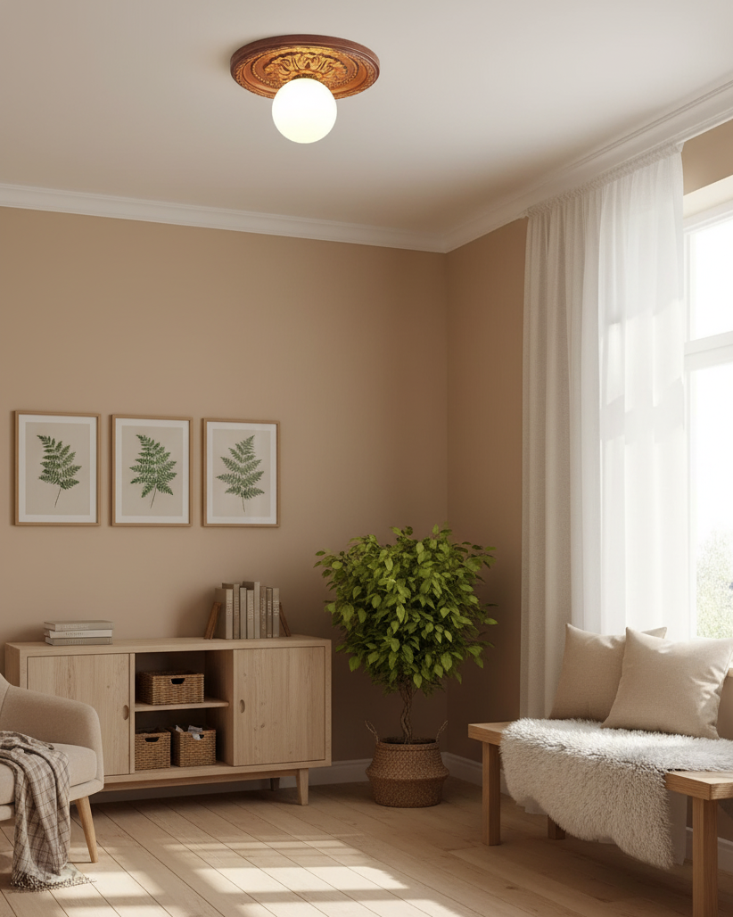 Acryl-Deckenleuchte 35 cm Beige