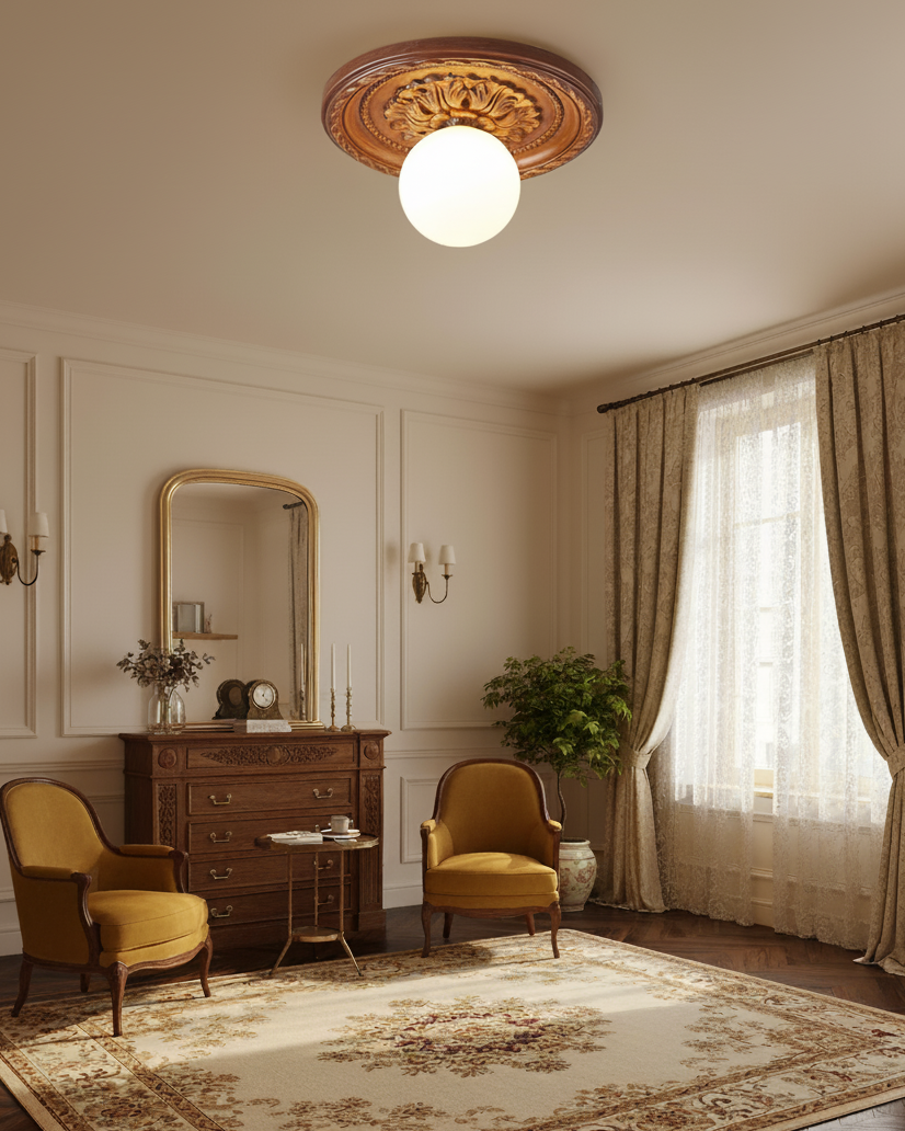 Acryl-Deckenleuchte 35 cm Beige