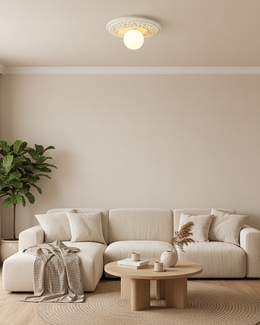 Acryl-Deckenleuchte 35 cm Beige