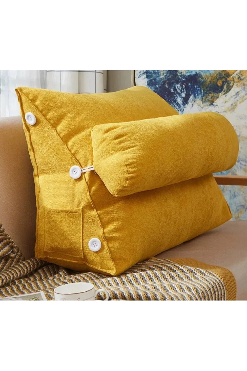 Reclining backrest cushion