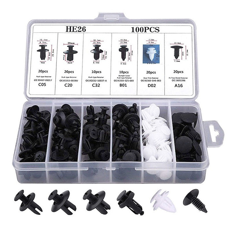 100-teiliges Auto-Befestigungsclip-Set