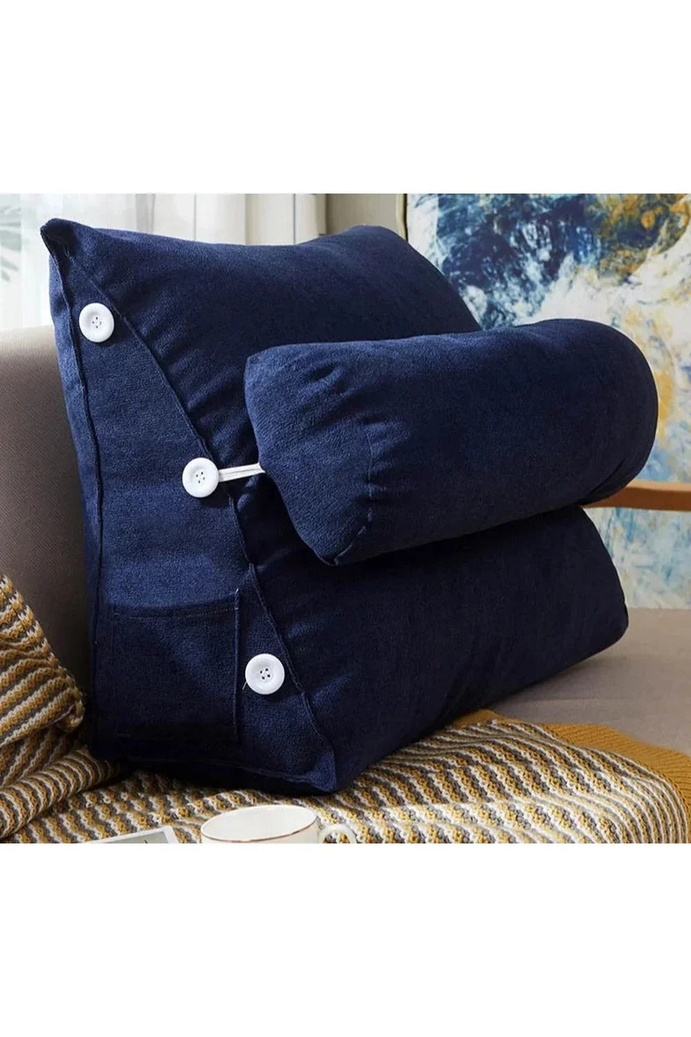 Reclining backrest cushion