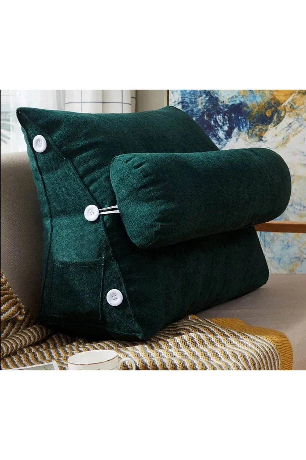 Reclining backrest cushion