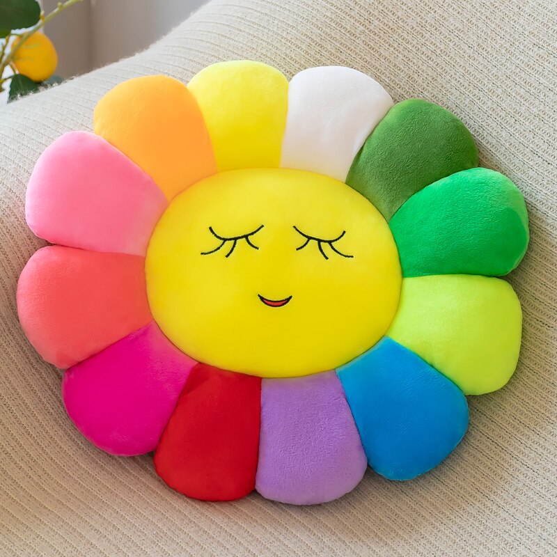 Colorful Sunflower Plush Comfort Seat Cushion