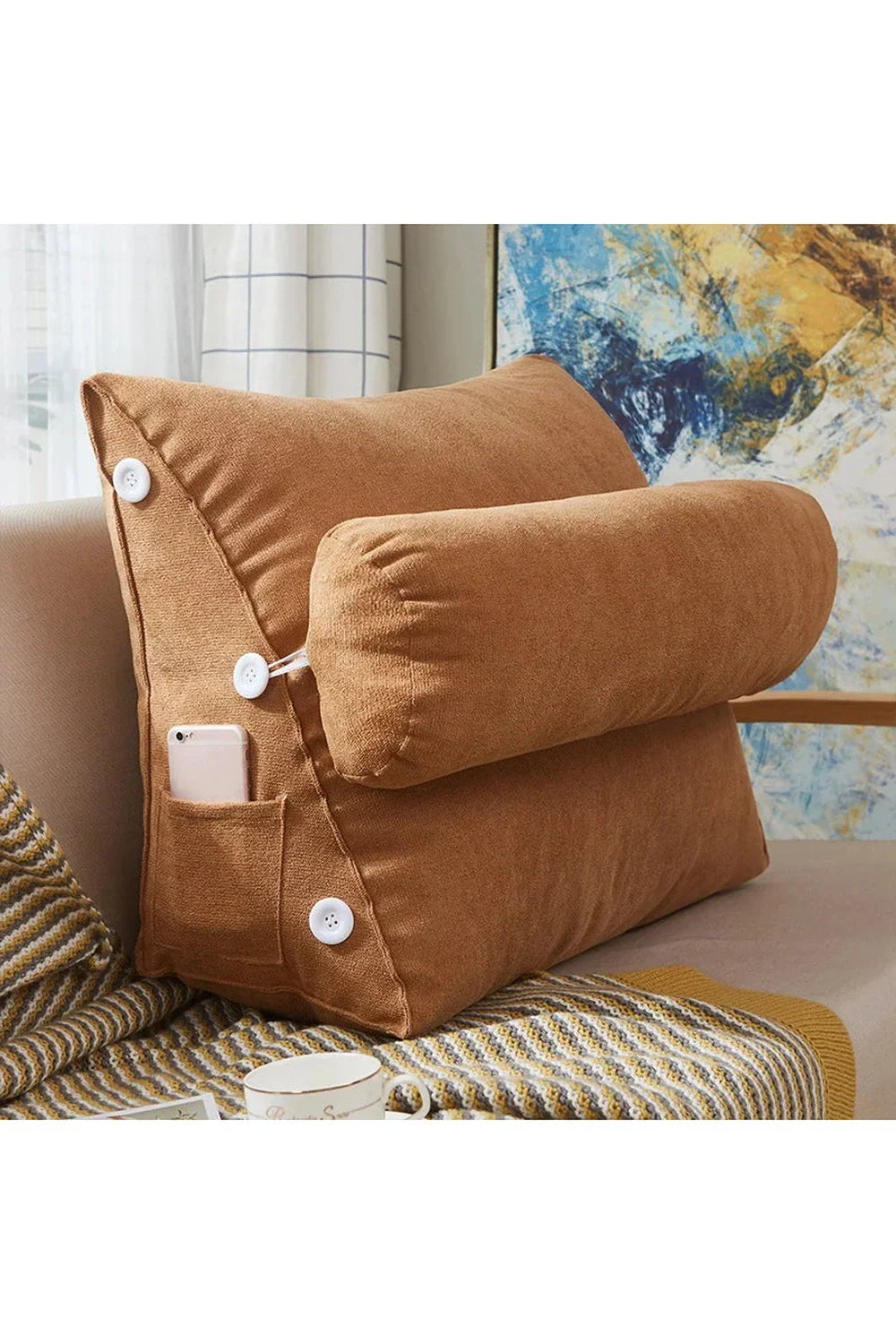 Reclining backrest cushion