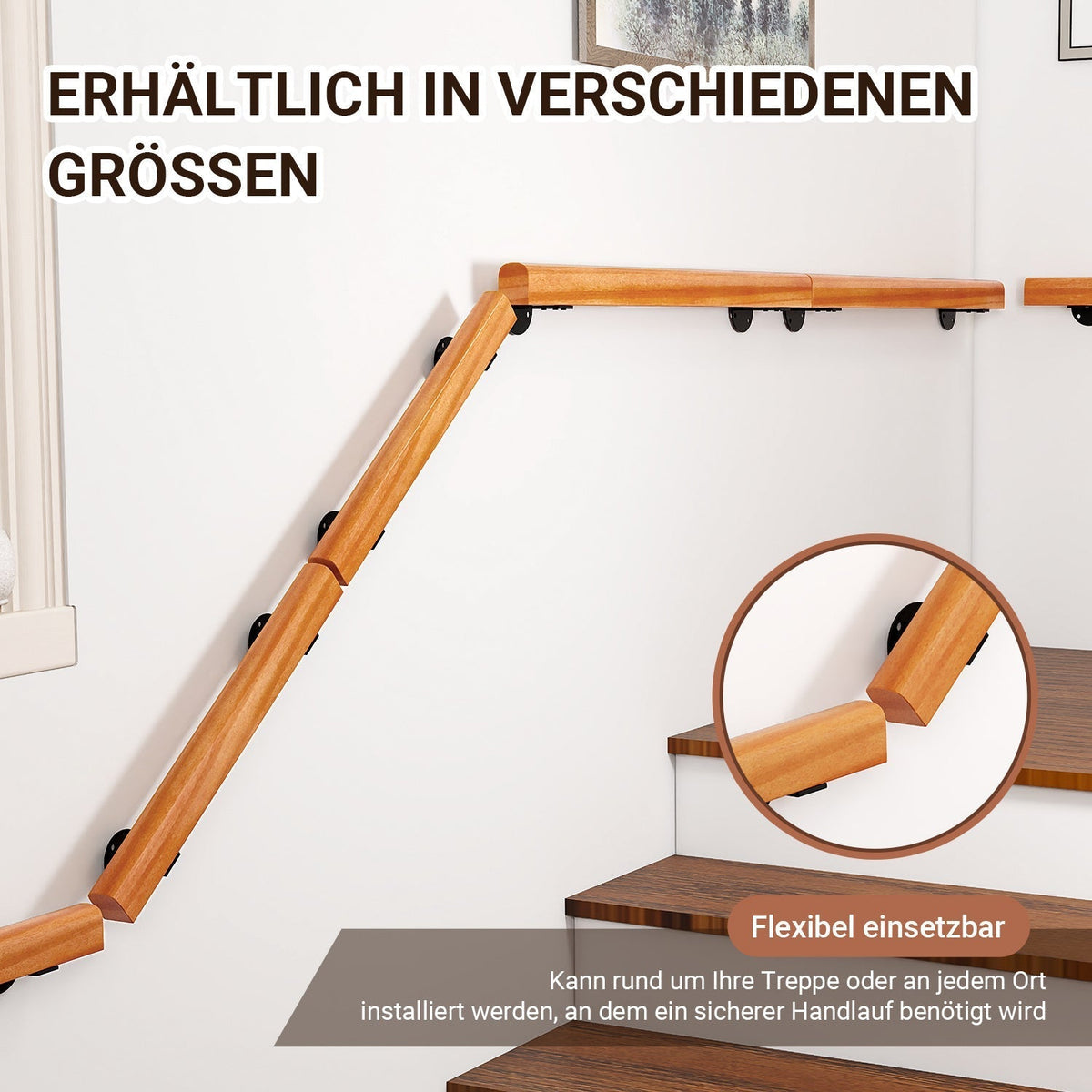 Handlauf Treppengeländer Kiefernholz halbrunde Form