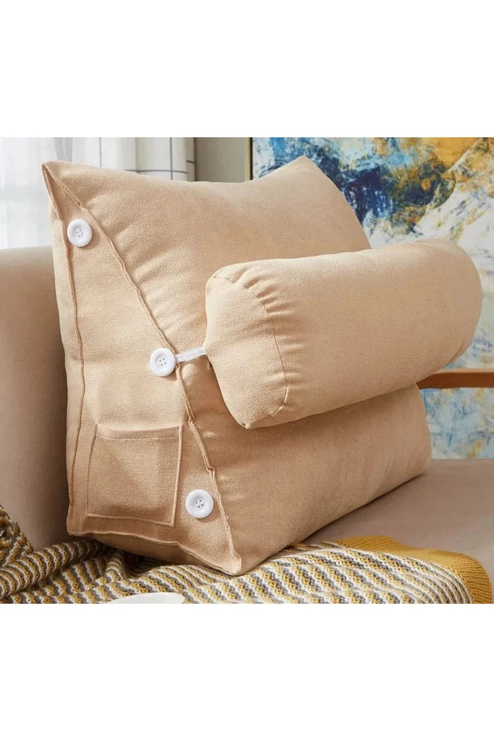 Reclining backrest cushion