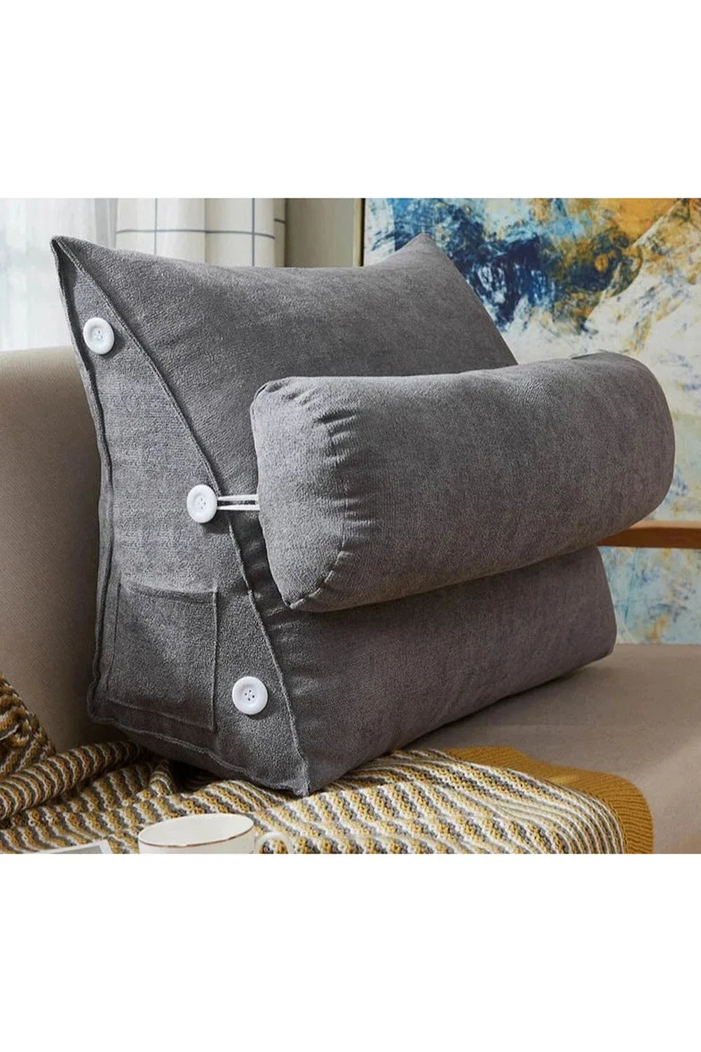 Reclining backrest cushion