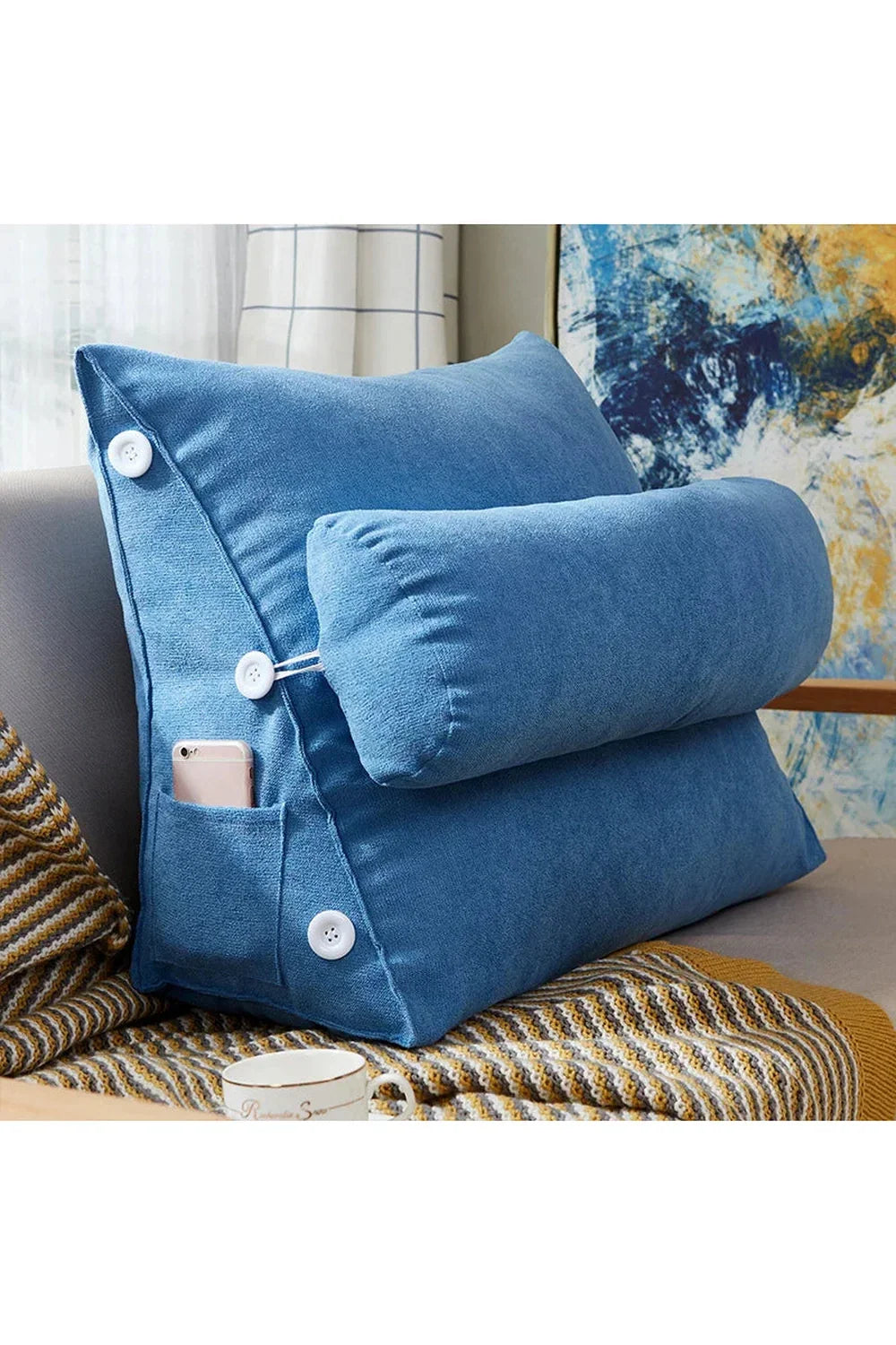 Reclining backrest cushion