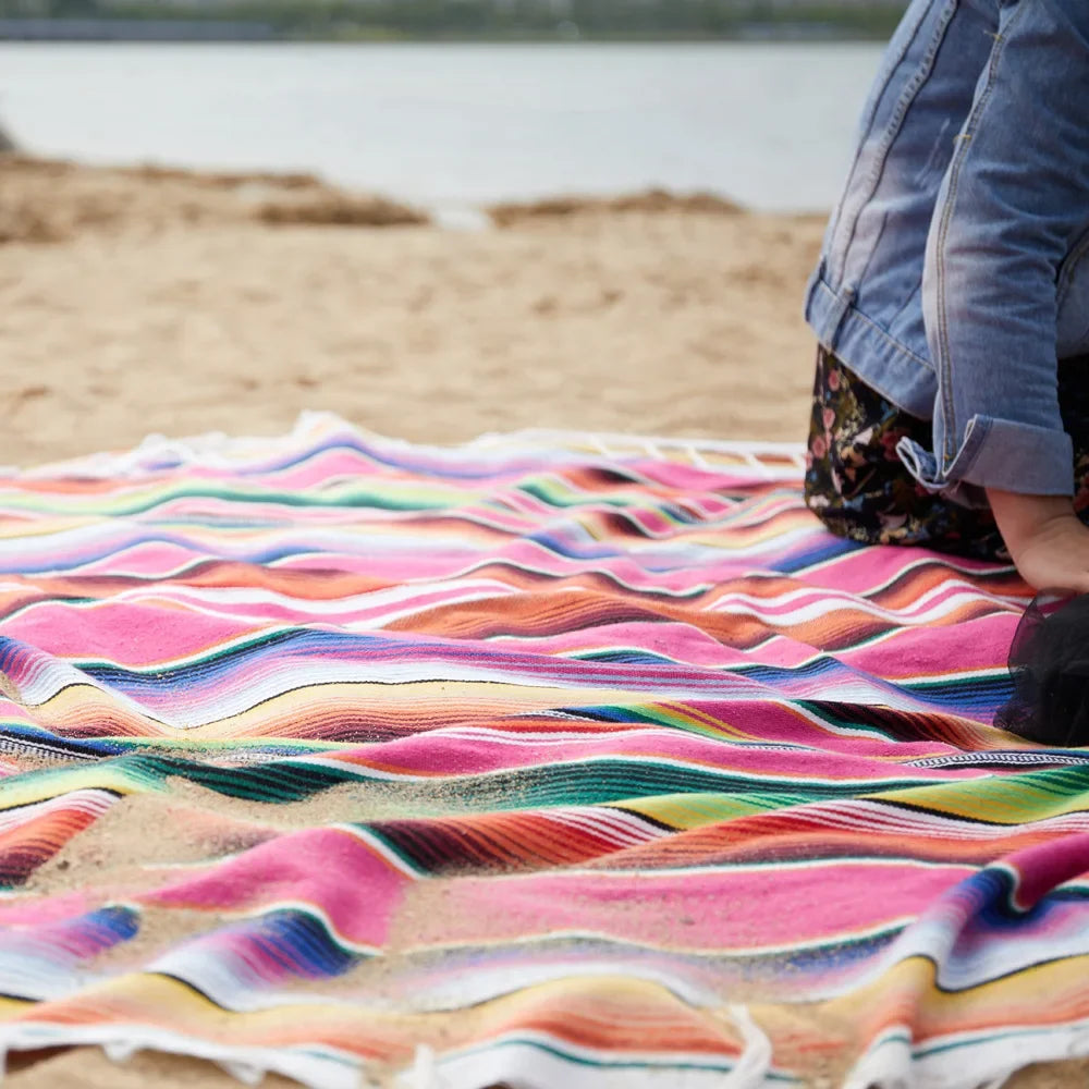 Vibrant Mexican Serape Blanket