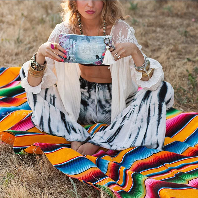 Vibrant Mexican Serape Blanket