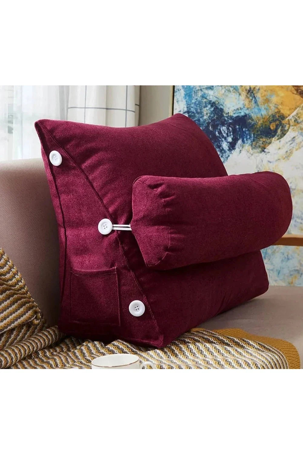 Reclining backrest cushion