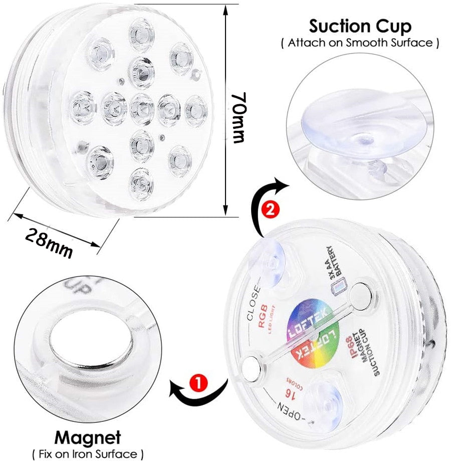 Waterproof Multi-Color LED Light with Remote