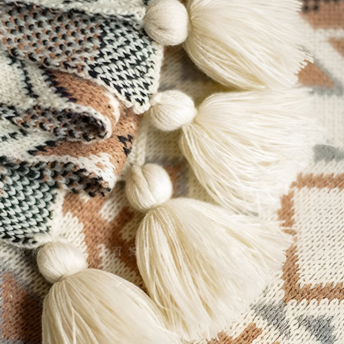 Geometrische Boho-Fleece-Decke
