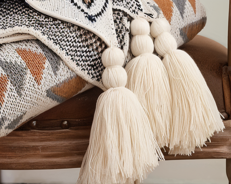 Geometrische Boho-Fleece-Decke