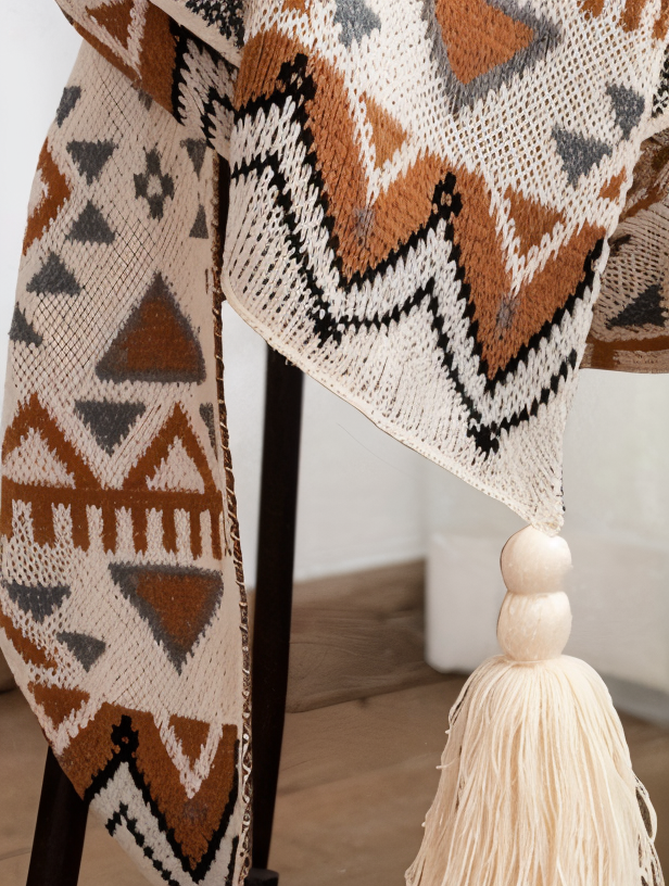 Geometrische Boho-Fleece-Decke