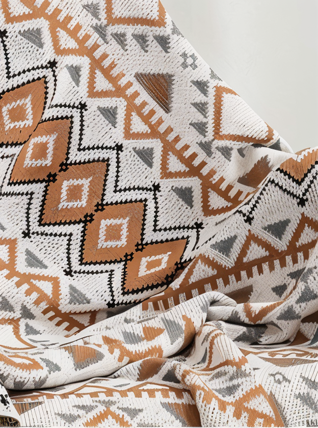 Geometrische Boho-Fleece-Decke
