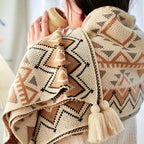 Geometrische Boho-Fleece-Decke